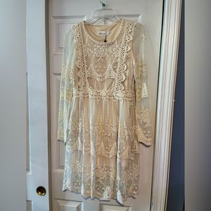 Boho lace midi dress